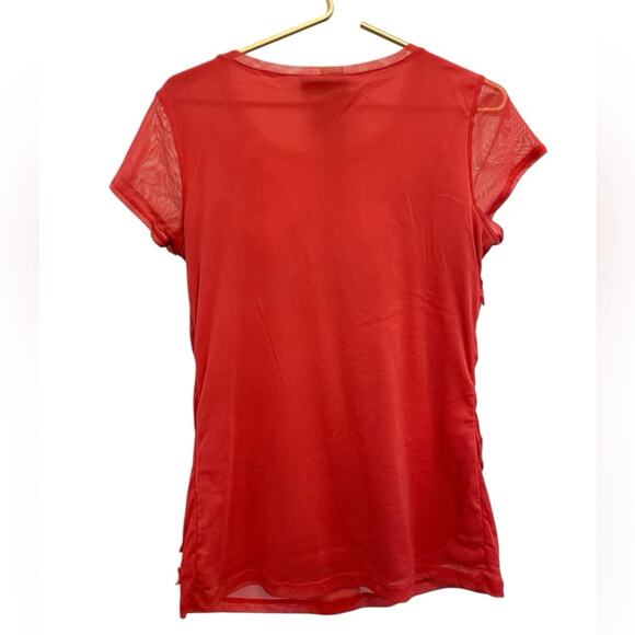 INC International Concepts Coral Pink Floral Textured Top - Picture 5 of 5